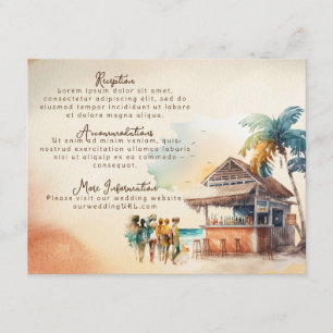 Watercolor Beach Wedding Enclosure Card