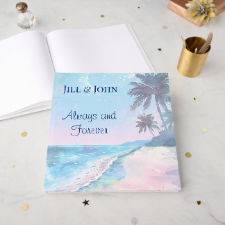  Watercolor Beach Wedding Guest Book