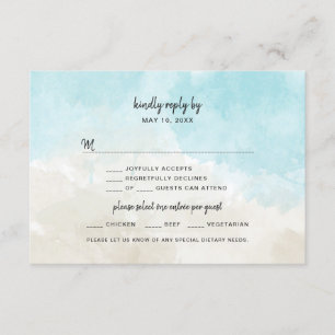 Watercolor Beach Wedding RSVP card