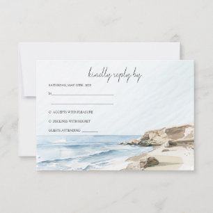 Watercolor Beach Wedding RSVP Invitation