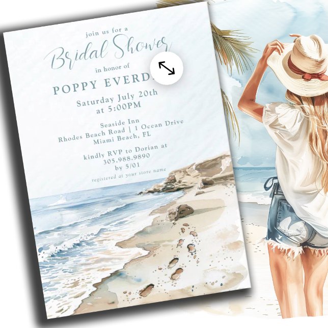 Watercolor BeachBridal Shower Invitation (Creator Uploaded)