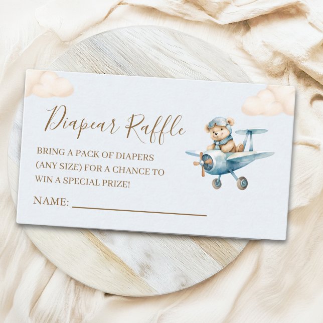 Watercolor Bear Baby shower boy Enclosure Card (Creator Uploaded)