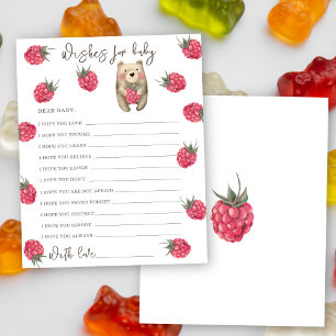 Watercolor bear baby shower - wishes for baby