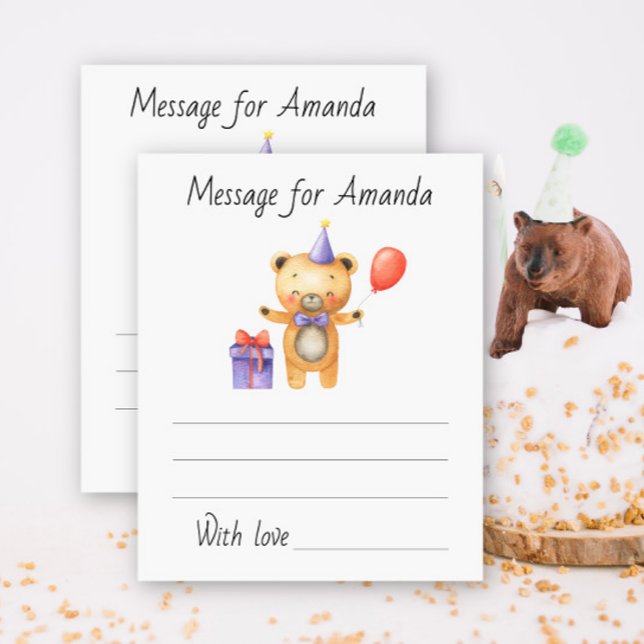 Watercolor bear birthday time capsule message (Creator Uploaded)