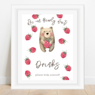 Watercolor bear - Drinks Poster