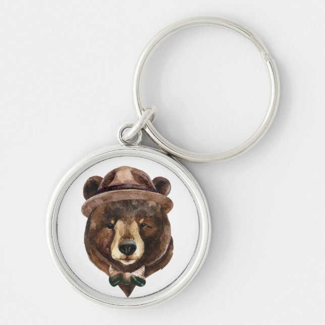 Watercolor Bear Fashion Key Ring (Front)