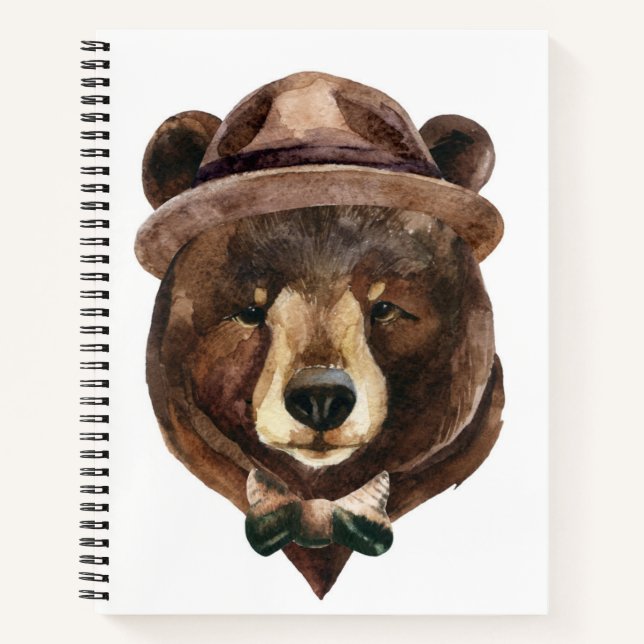 Watercolor Bear Fashion Notebook (Front)