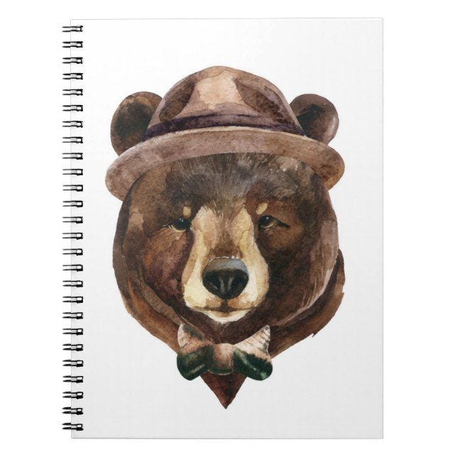 Watercolor Bear Fashion Notebook (Front)