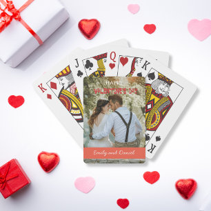 Watercolor Bear Photo Valentine's Day personalized Playing Cards