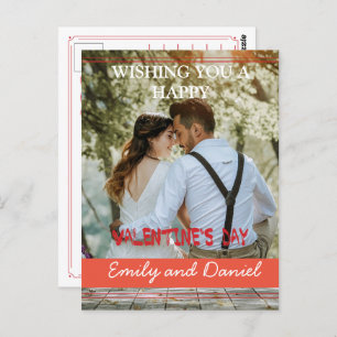 Watercolor Bear Photo Valentine's Day personalized Postcard