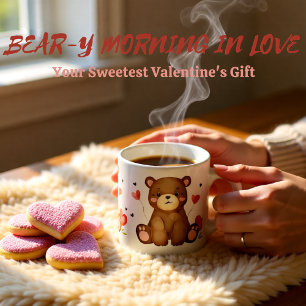 Watercolor Bear Valentine's Day  Espresso Cup