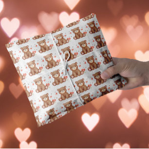 Watercolor Bear Valentine's Day Tissue Paper