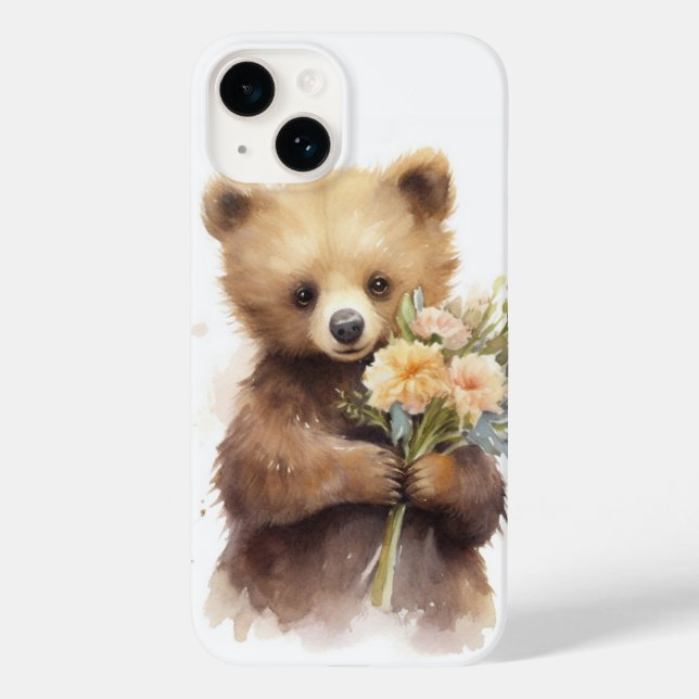 Watercolor Bear with a Bouquet Case-Mate iPhone Case (Back)