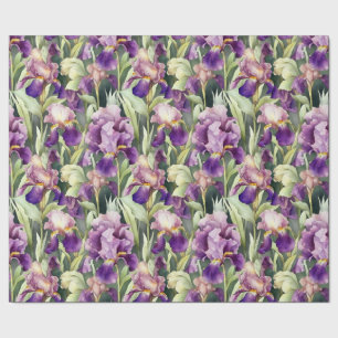 Watercolor Bearded Iris Wrapping Paper Roll