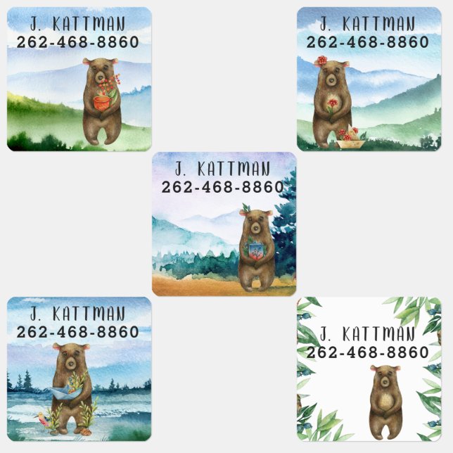 Watercolor Bears | Add Your Name Kids (Group)