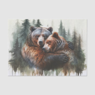 Watercolor Bears Rustic Wilderness Wedding Tissue Paper