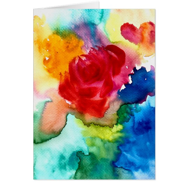 Watercolor beautiful abstract rose art (Front)