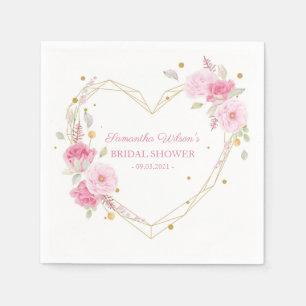 Watercolor Beautiful floral rose Bridal Shower Napkin