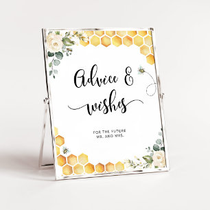 Watercolor bee advice and wishes for Newlyweds Poster