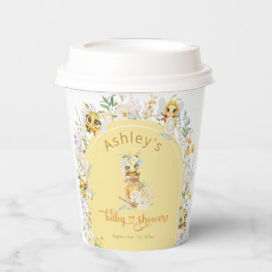 Watercolor Bee Baby Shower Paper Cup