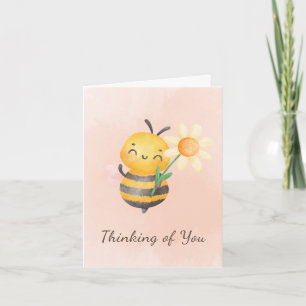 Watercolor Bee Blessed Day Thinking of You Card