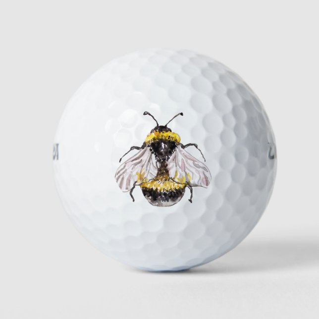 Watercolor bee golf ball (Front)