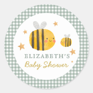 Watercolor Bee Honey Sweet  Baby Shower Classic Round Sticker