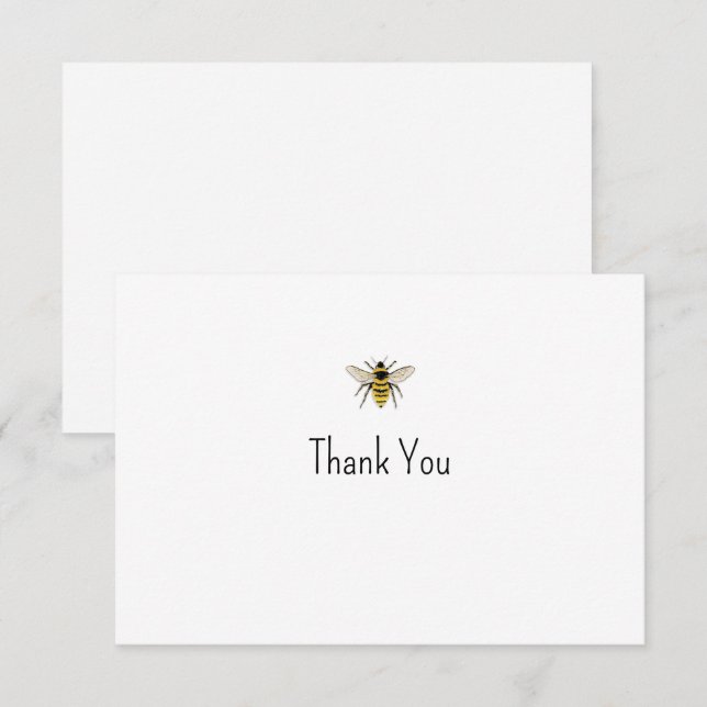 Watercolor Bee Note Card (Front/Back)
