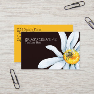 Watercolor Bee on Flower Personalised Business Card