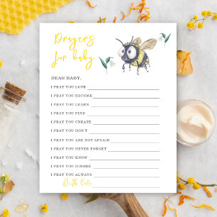 Watercolor Bee - Party game   prayers for baby