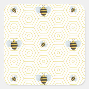 Watercolor Bee Pattern Stickers