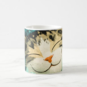Watercolor Bee Sleeping Cat Flower Garden Coffee Mug