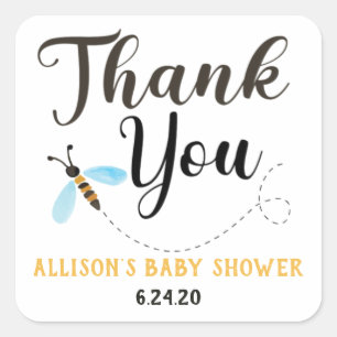 Watercolor Bee Thank You Stickers