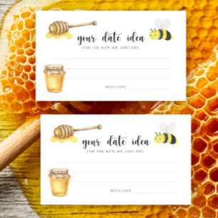 Watercolor Bee themed Date night ideas \ Date jar Enclosure Card