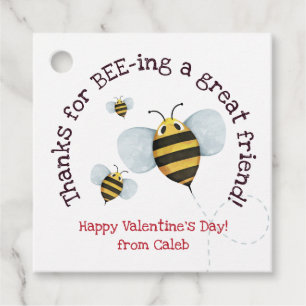 Watercolor Bee Valentine Tag