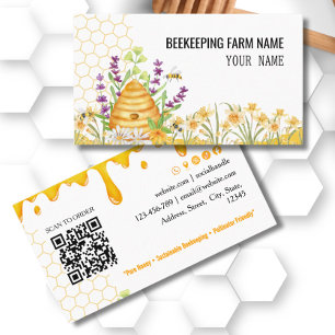 Watercolor BeeKeeper Honey Apairist Business Card