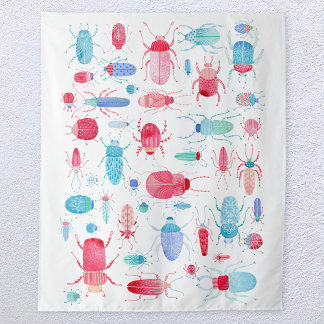 Watercolor Beetle Tapestry