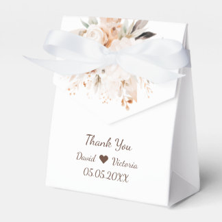 Watercolor beige and gold floral favour box
