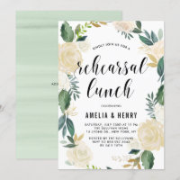 Watercolor Beige Peonies Wreath Rehearsal Lunch