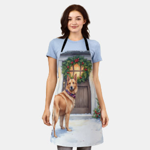 Watercolor Belgian Laekenois Farmhouse Christmas Apron