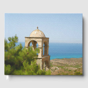 Watercolor bell tower guest book
