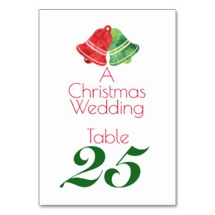 Watercolor Bells/Christmas Holiday /Table Card