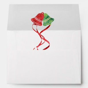Watercolor Bells/Christmas theme Wedding Envelope