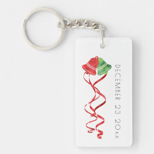 Watercolor Bells/Christmas Wedding/Keychain Key Ring