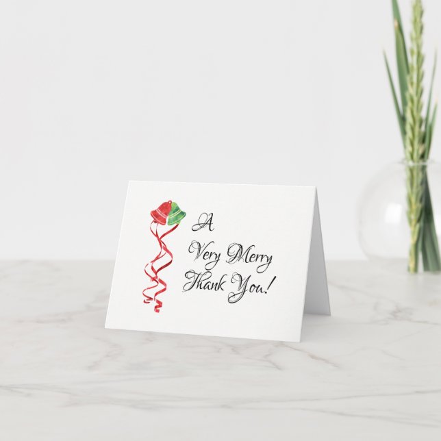 Watercolor Bells/Christmas/Wedding Thank You Card (Front)