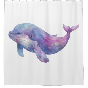 Watercolor Beluga Whale  Shower Curtain