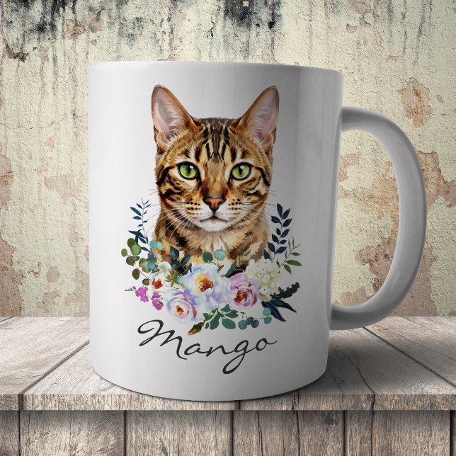Watercolor Bengal Cat Coffee Mug (Creator Uploaded)
