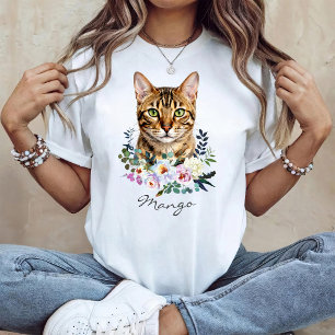 Watercolor Bengal Cat T-Shirt