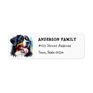 Watercolor Bernese Mountain Dog Return Address
