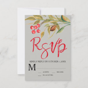 Watercolor Berries & Branches RSVP Response Card